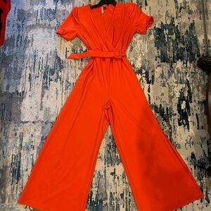 Love By Design Orange Utilitarian Jumpsuit